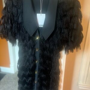 Ganni Mesh Fringe Dress